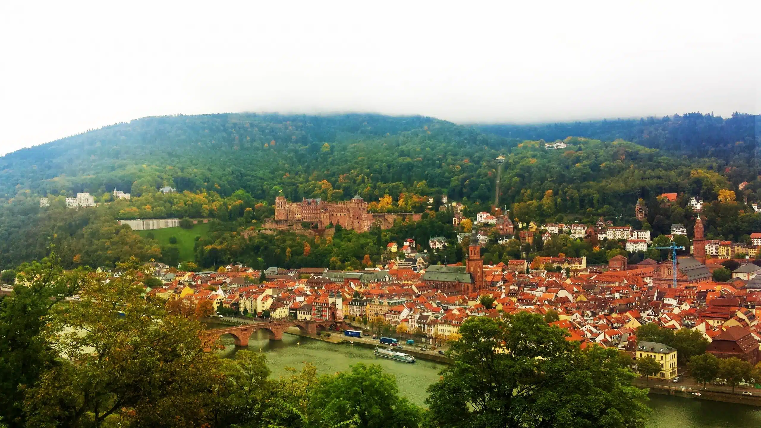 View of Heidelburg Germany from the Philospher's path.