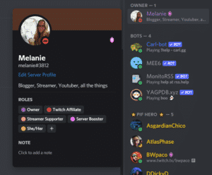 image showing the roles someone has in Discord because they used diiscord emojis to react and receive a certain role