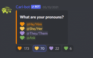 Example of using Discord emotes for reaction roles