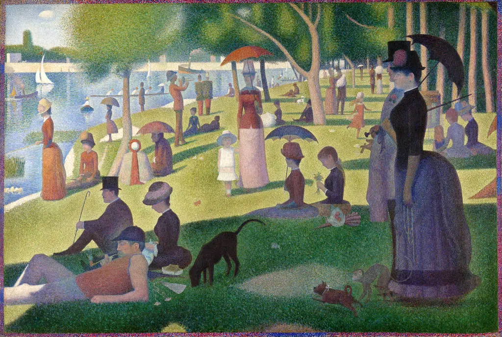 The pointillism painting A Sunday on La Grande Jatte