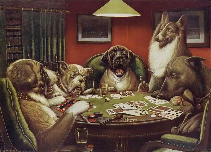 The painting Dogs Playing Poker