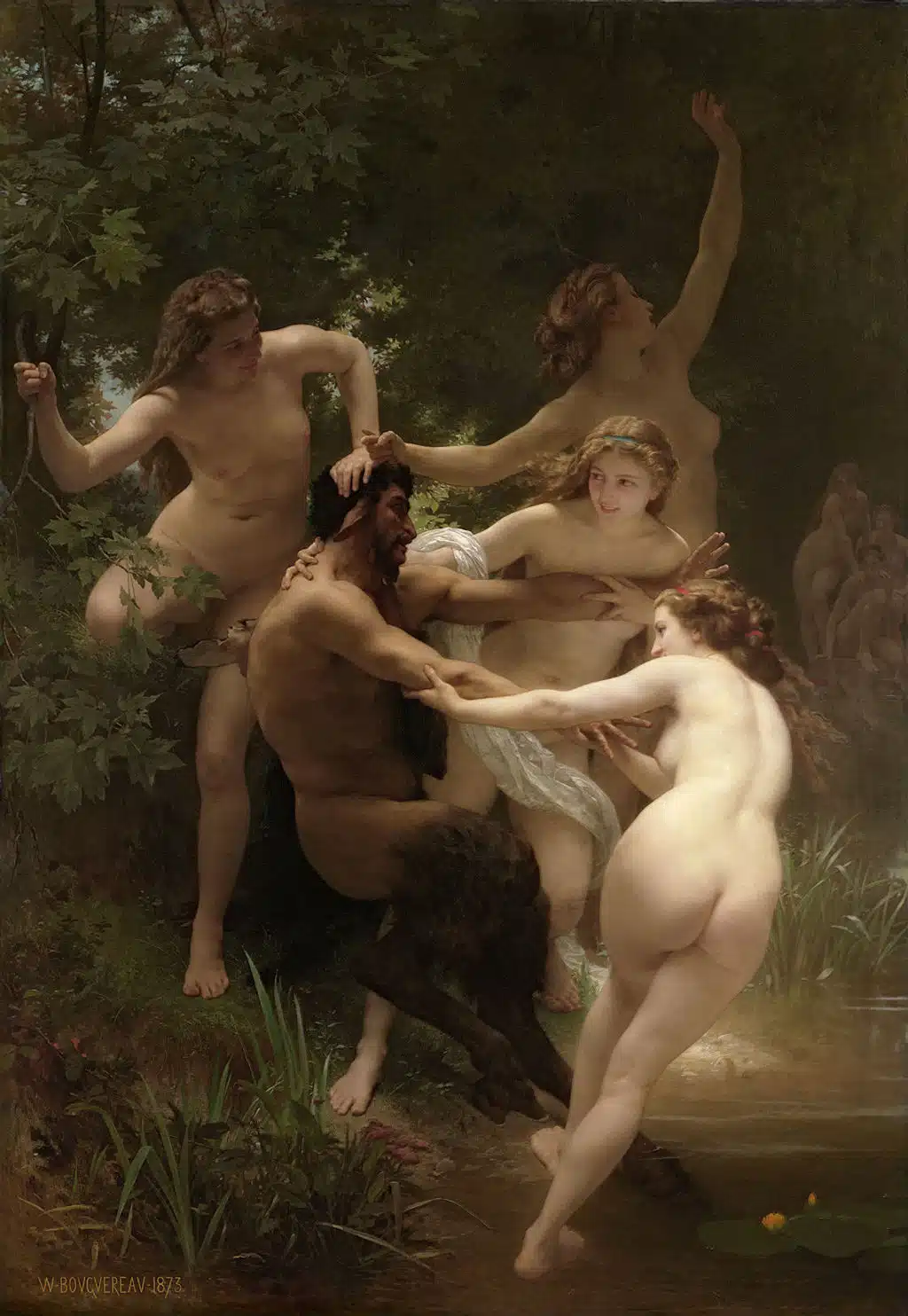 Nymphs and Satyr by Bouguereau.
