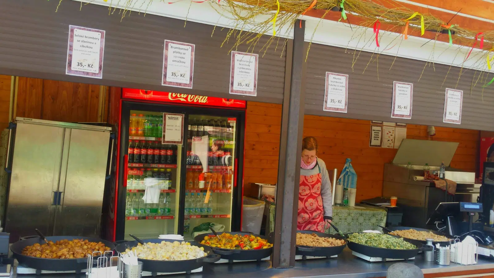 A street food stand in Prague. 