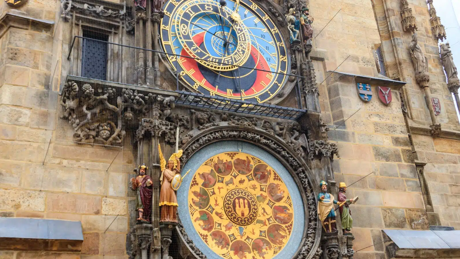 Close up of the Astronomical Clock, one of the best things to see in Prague. 