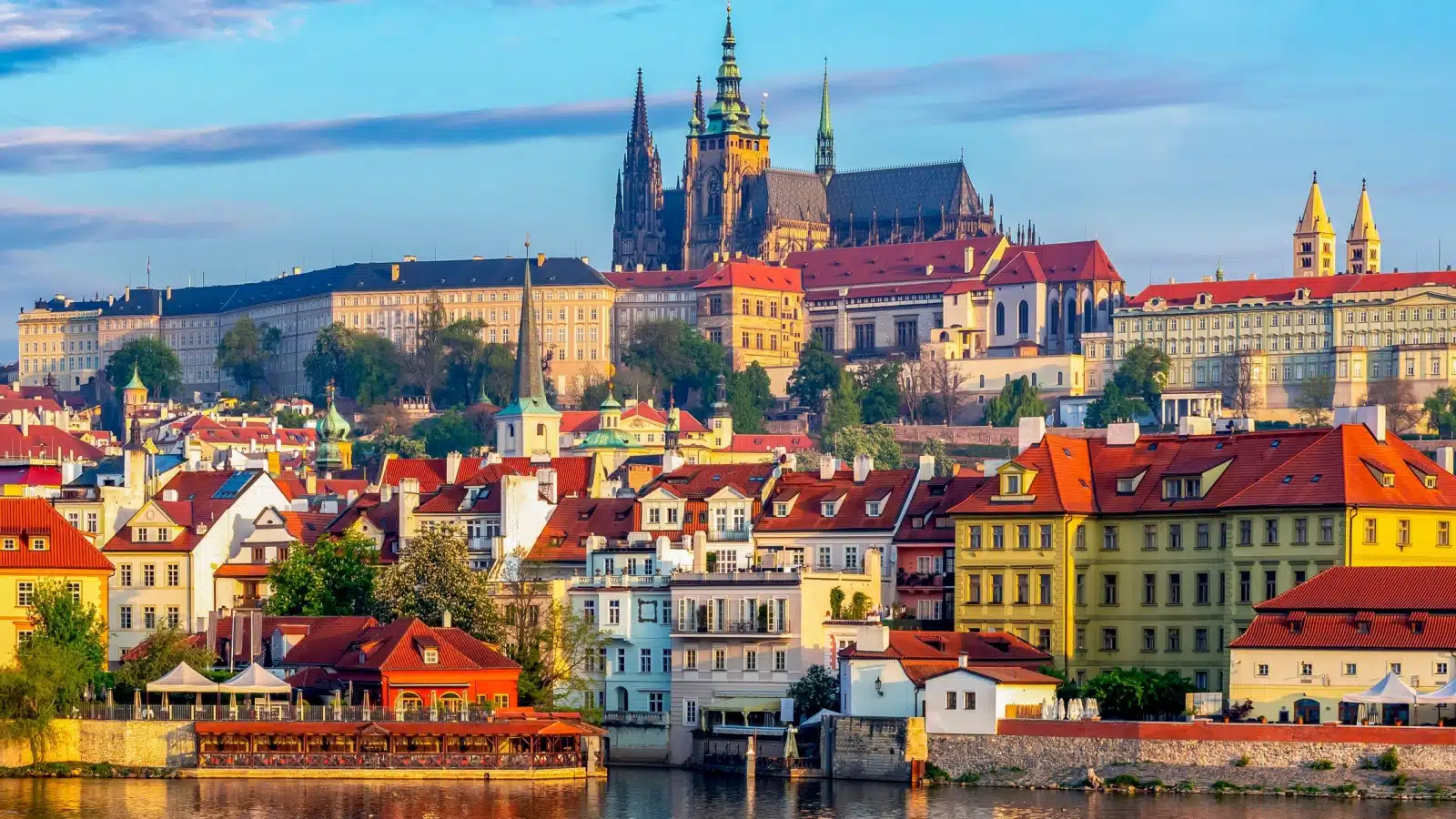 St. Vitus cathedral in Hradcany castle over Lesser town, Prague, Czech Republic to represent the best things to do in Prague.