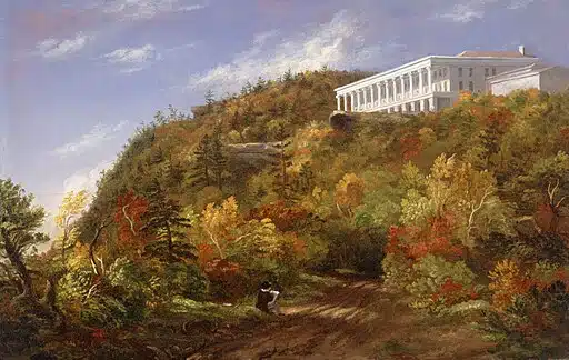 American Naturalist painter Sarah Cole's A View of the Catskill Mountain House. 