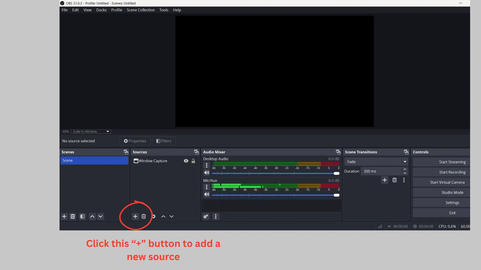Screenshot showing how to add your Twitch overlay as a source in OBS. 