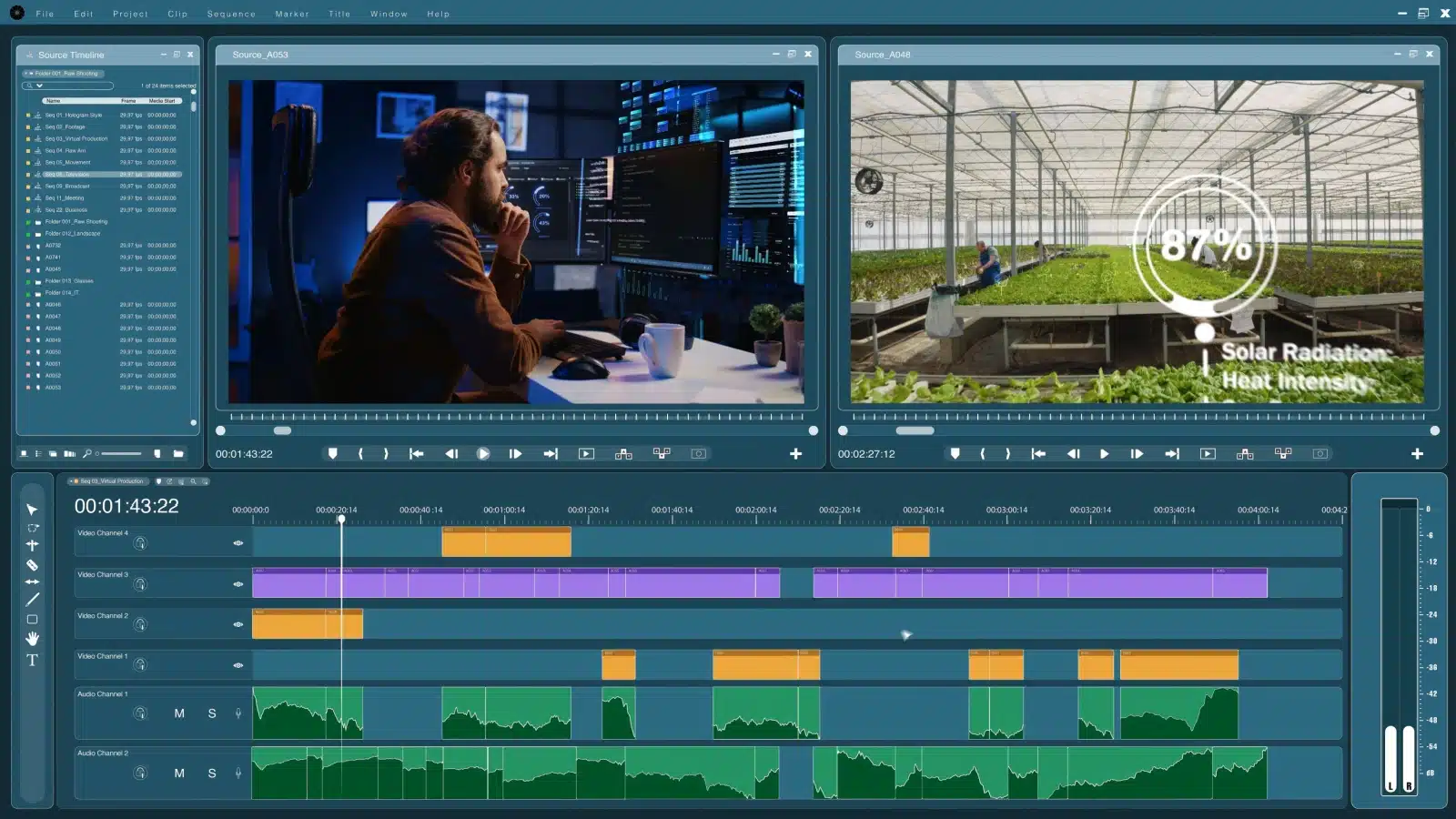 An example of the interface you will find in some video editing platforms. 