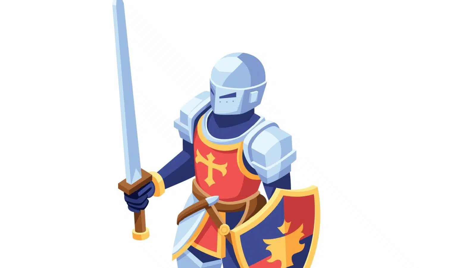 Illustration of a Medieval knight, which represents the lawful neutral ideals.