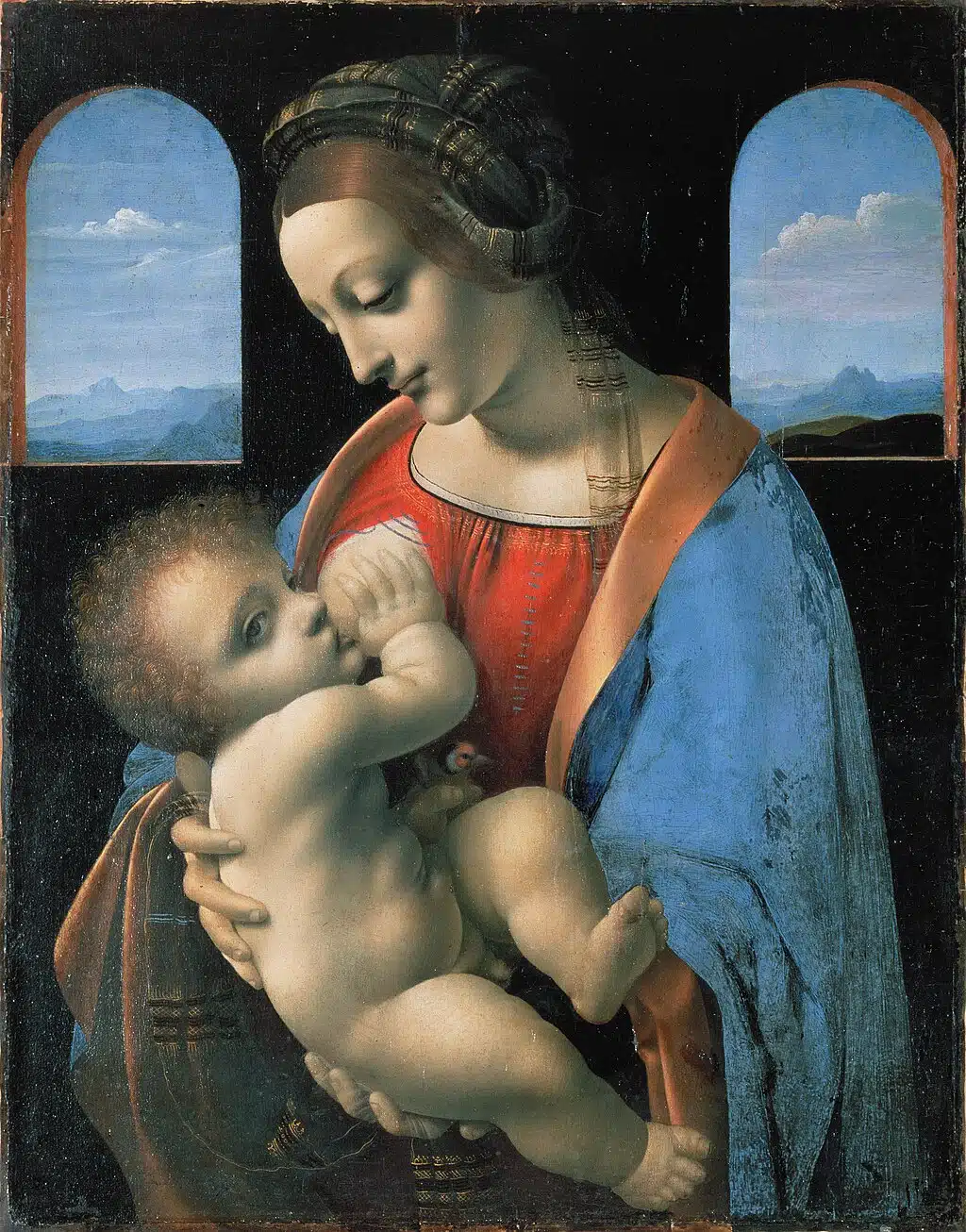 The Renaissance Christmas painting Madonna Litta is attributed to Leonardo da Vinci.