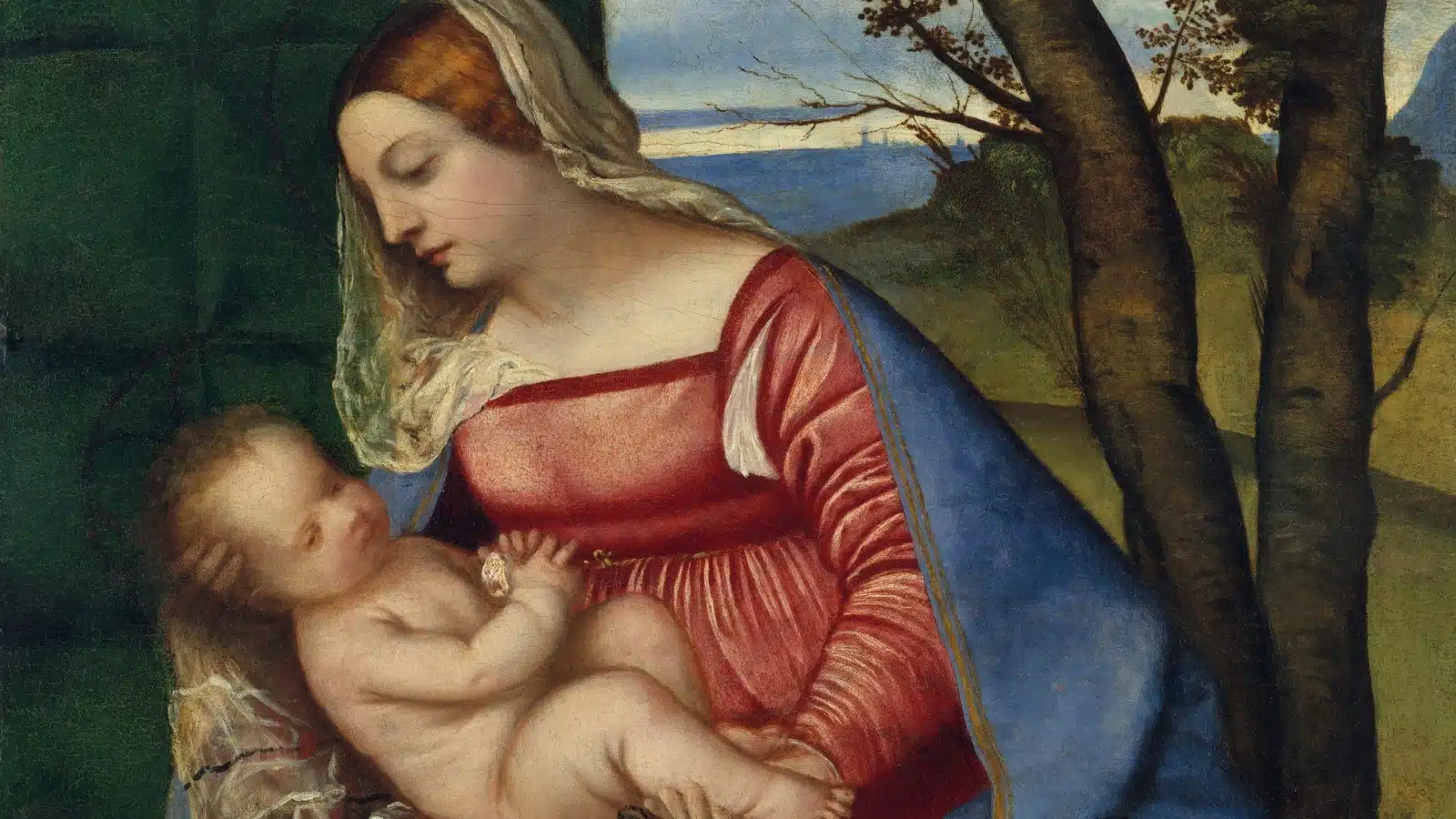 A version of the Madonna and Child painted by early Renaissance artist Titian.