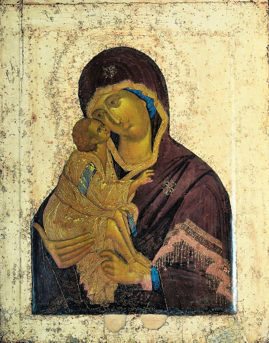 Byzantine style Christmas painting Our Lady of the Don by Theophanes the Greek.