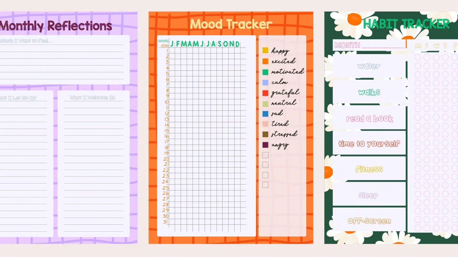 Examples of things you can incorporate into your bullet journal monthly spread.