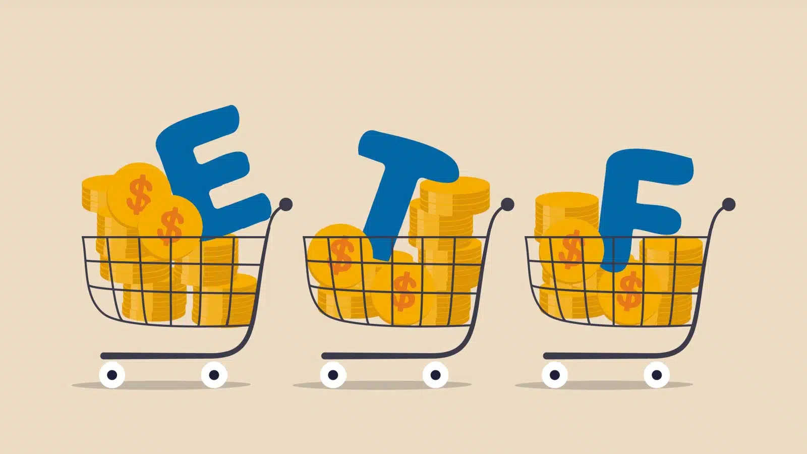 Graphic representing ETFs (exchange traded funds).
