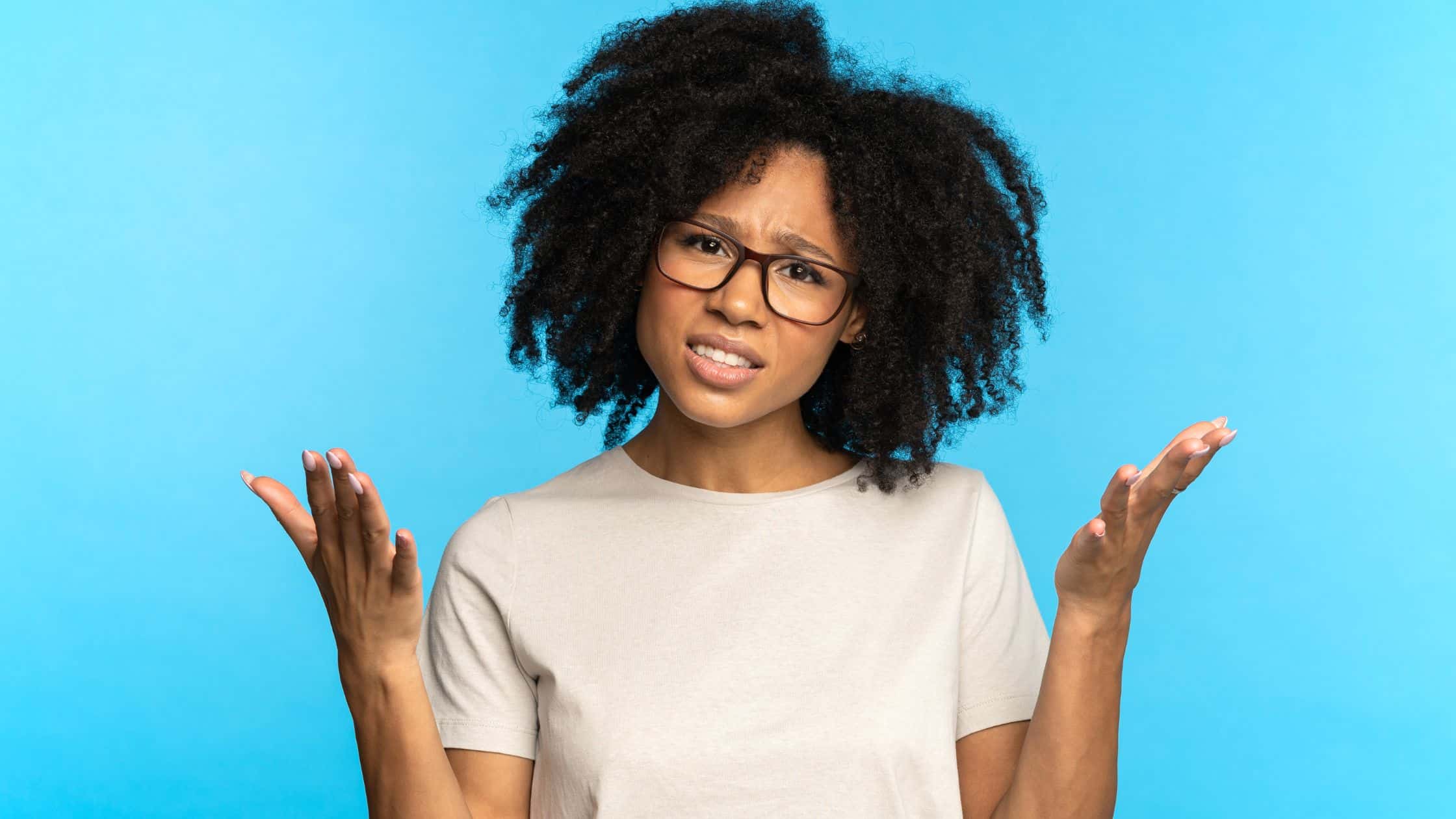 woman looks confused to represent things we can't believe are legal