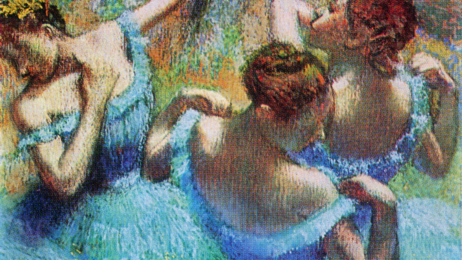 lue Dancers. C. 1897. Pushkin Museum of Fine Arts by Degas as an example of the Impressionism art movement.