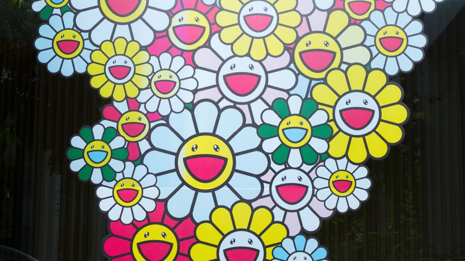 Murakami flower by artist Murakami Takashi,Japanese artist on display in Bangkok, 2022.