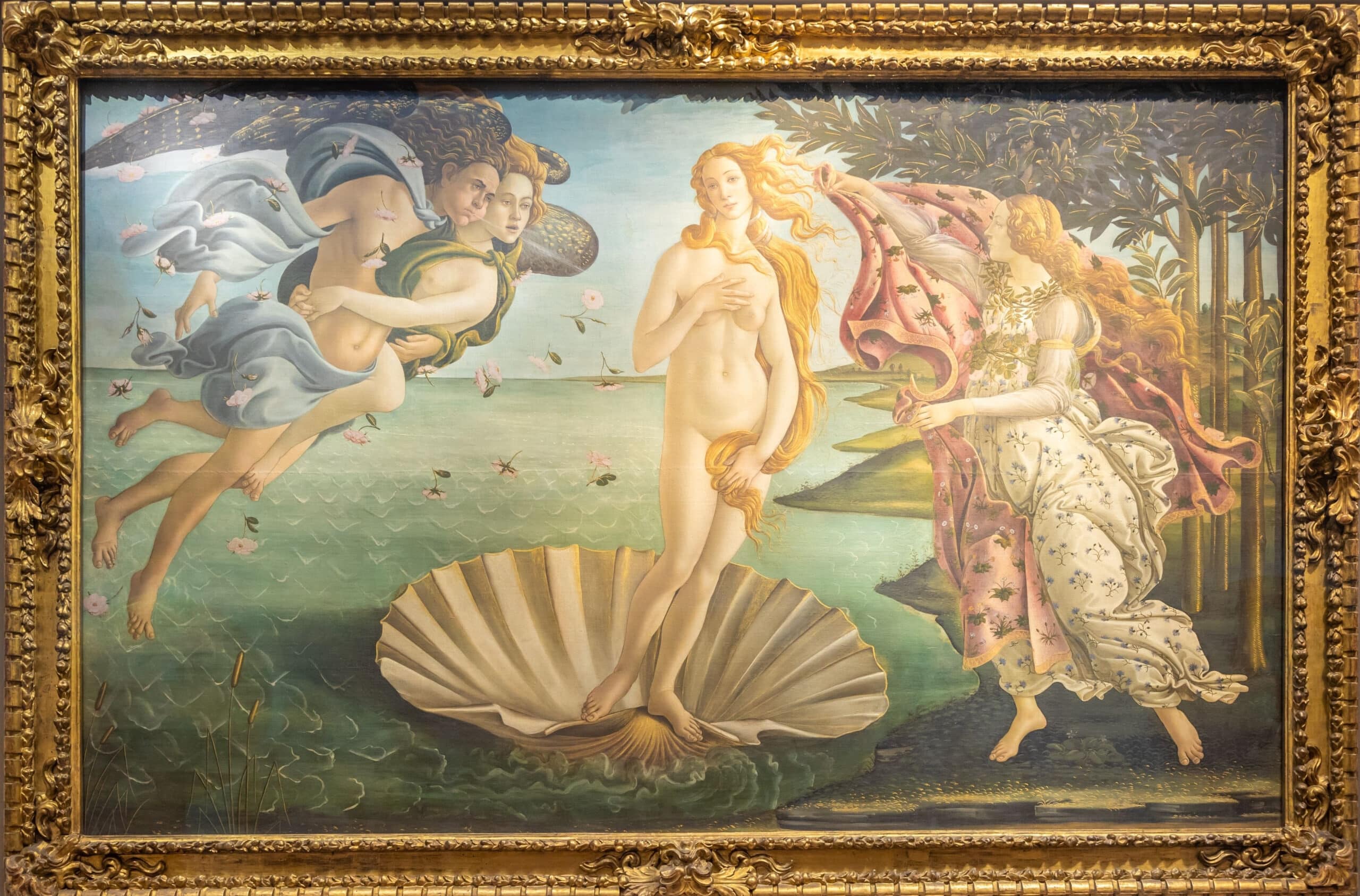 The Birth of Venus by famous Renaissance Artist Sandro Botticelli on display at the Uffi Museum in Florence