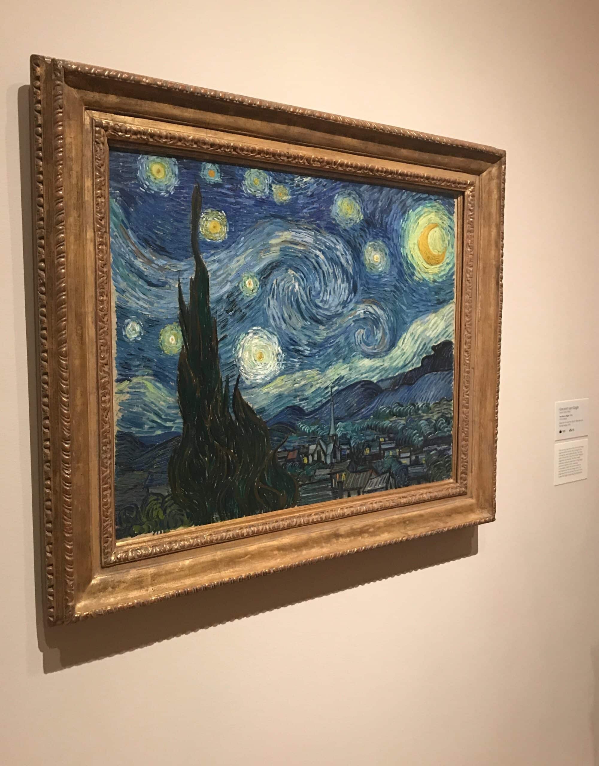 Van Gogh's most famous painting, Starry Night, on display at the MET in New York.