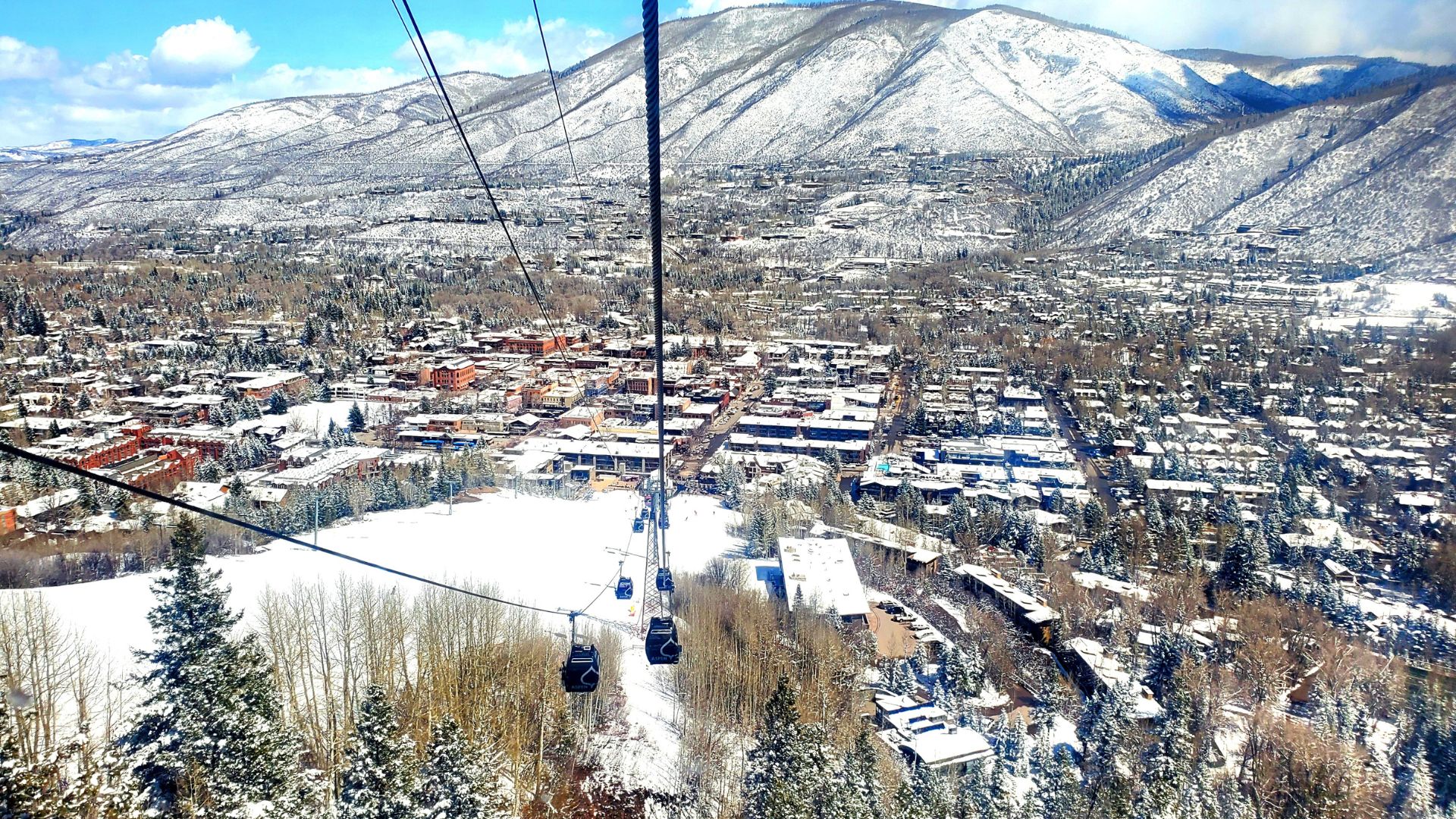 View of Aspen from the ski lift to Aspen Mountain