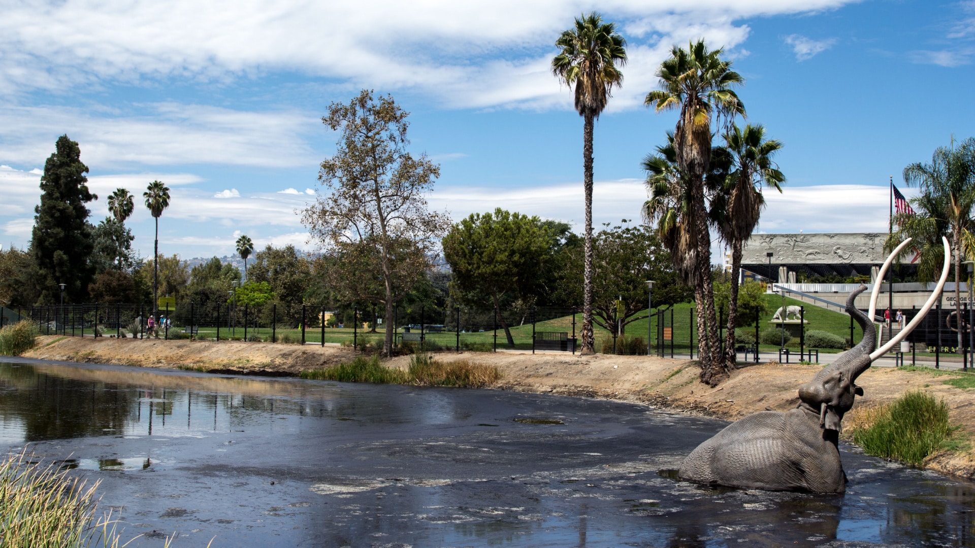 the Mammoth sculpture in the La Brea Tar Pits