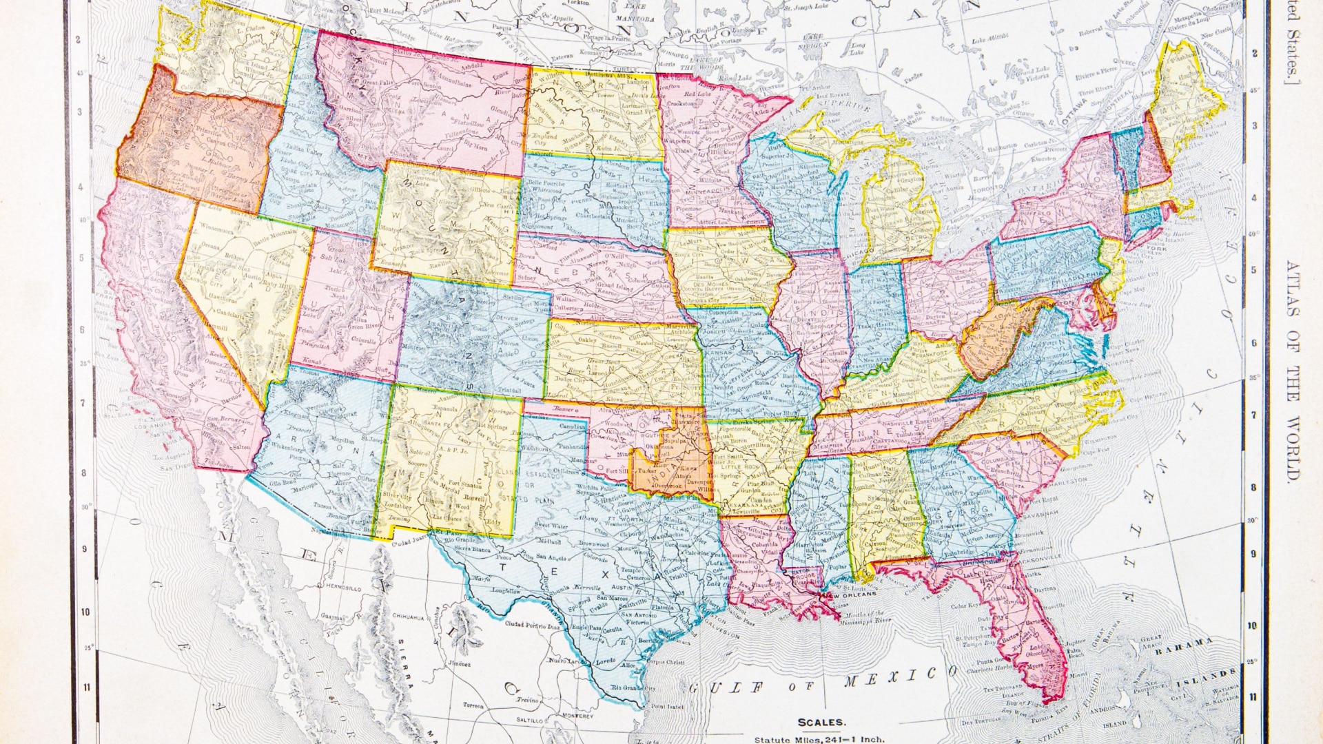 Map of continental United States.