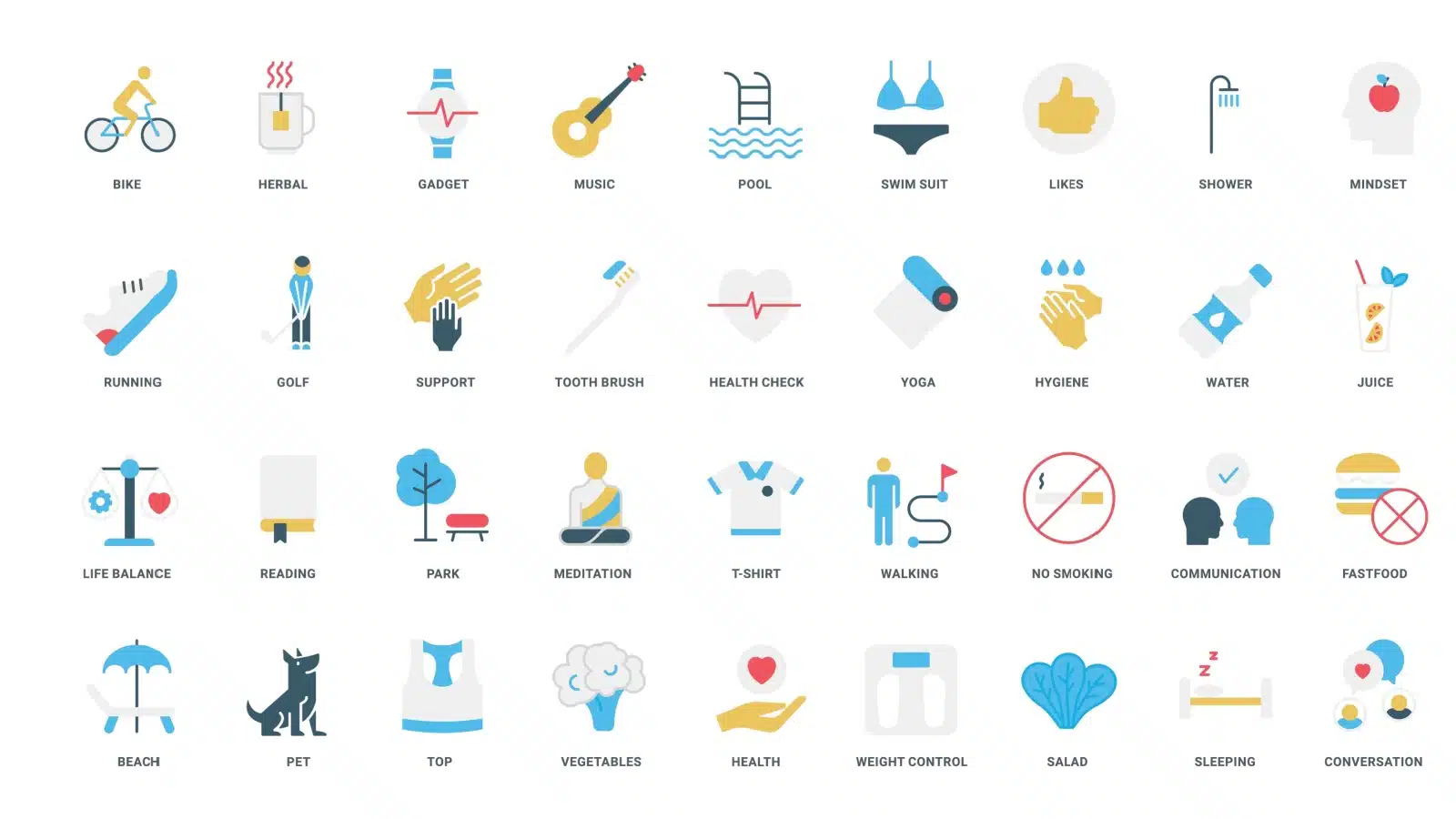 A variety of healthy lifestyle habits represents some of the things you can track with a bullet journal habit tracker.