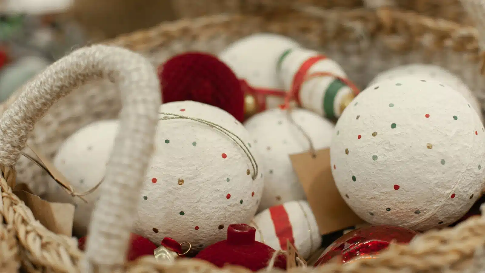 Vintage papier mache christmas decorations.
