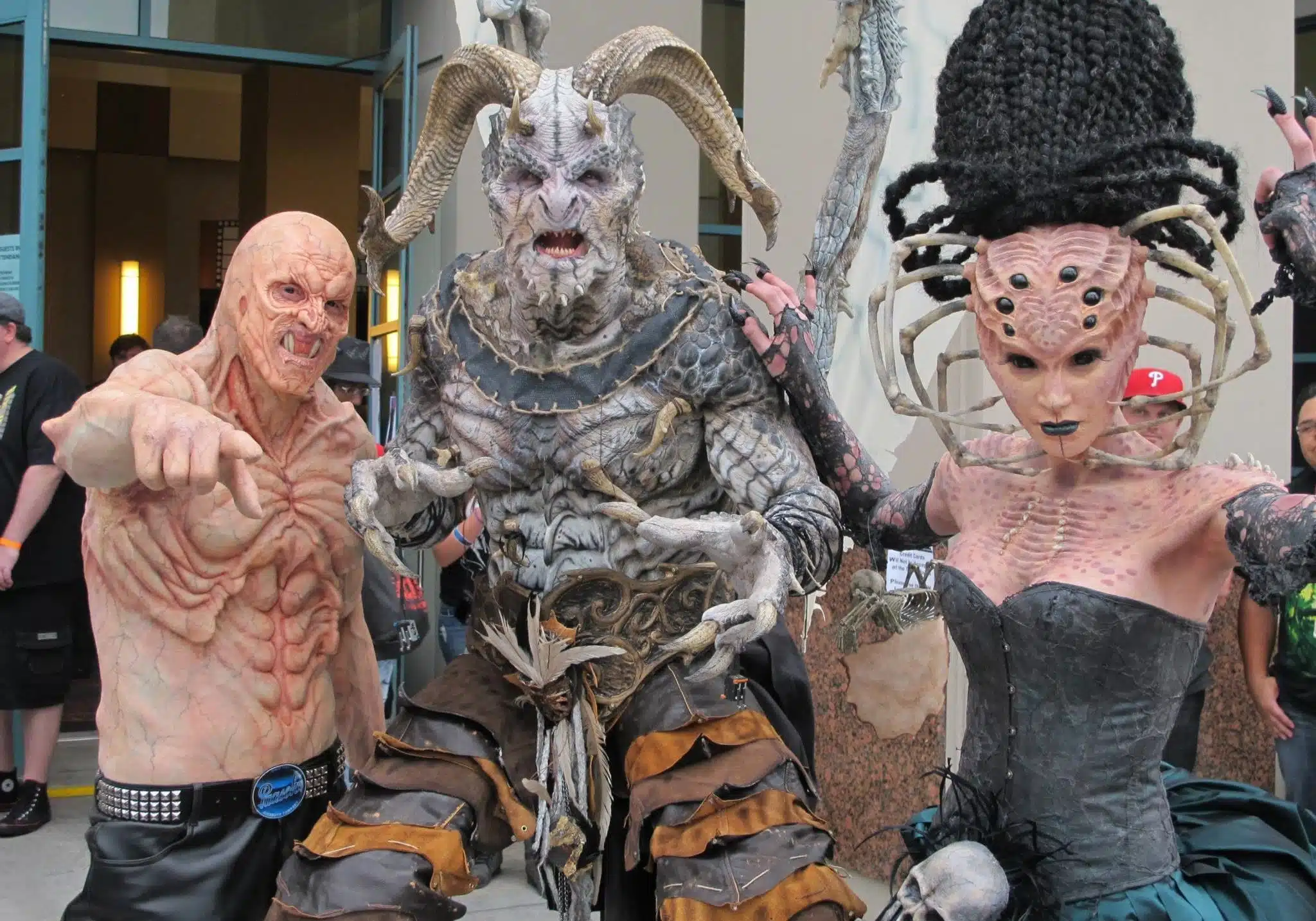 Three movie ready horror creatures at Monsterpalooza.
