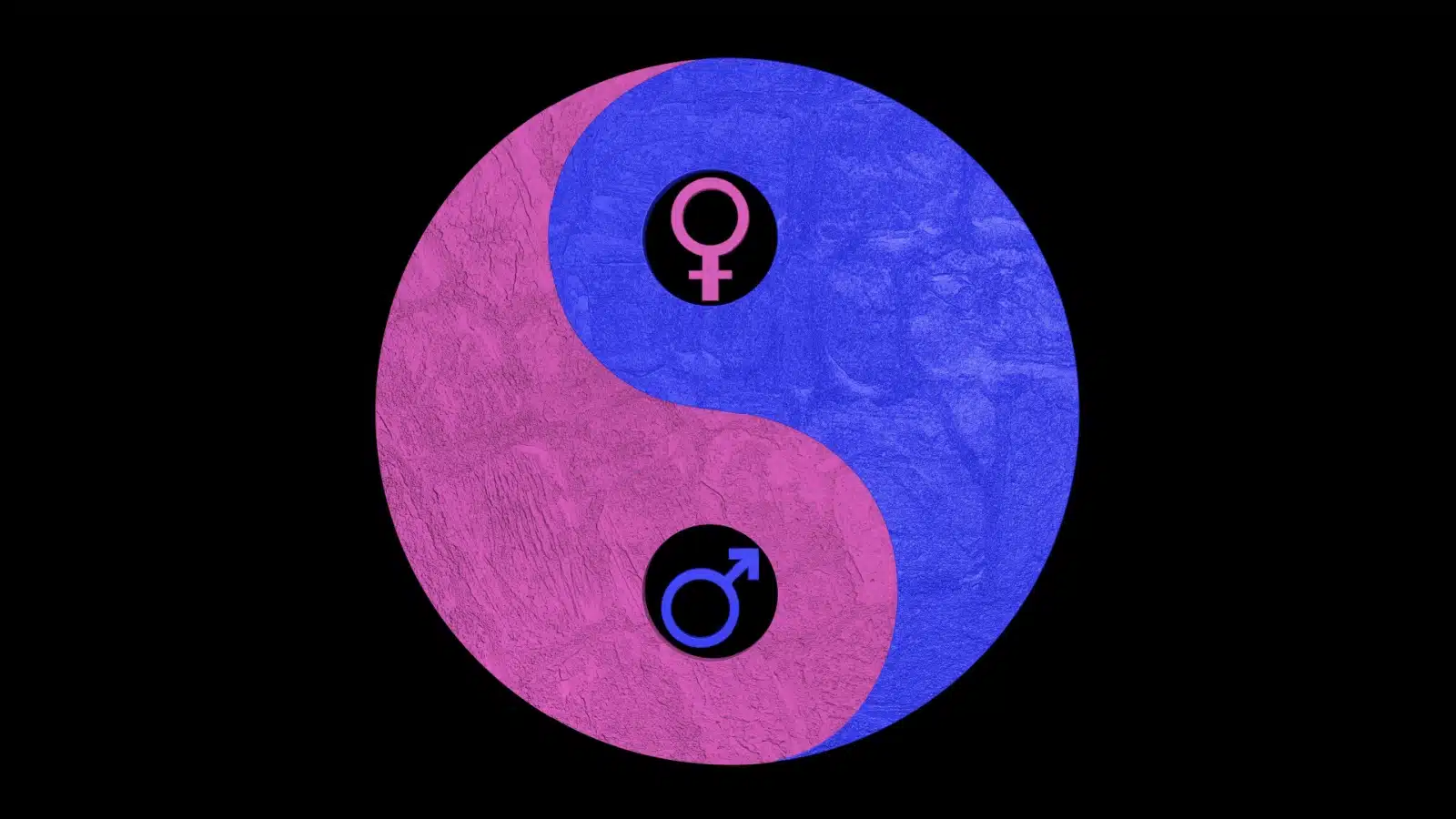 The Yin Yang symbol stylized to represent the masculine/feminine duality.