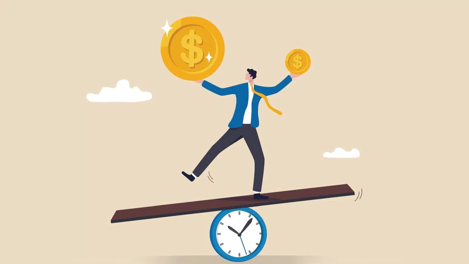 A businessman balances his time versus the opportunity cost of making more or less money.