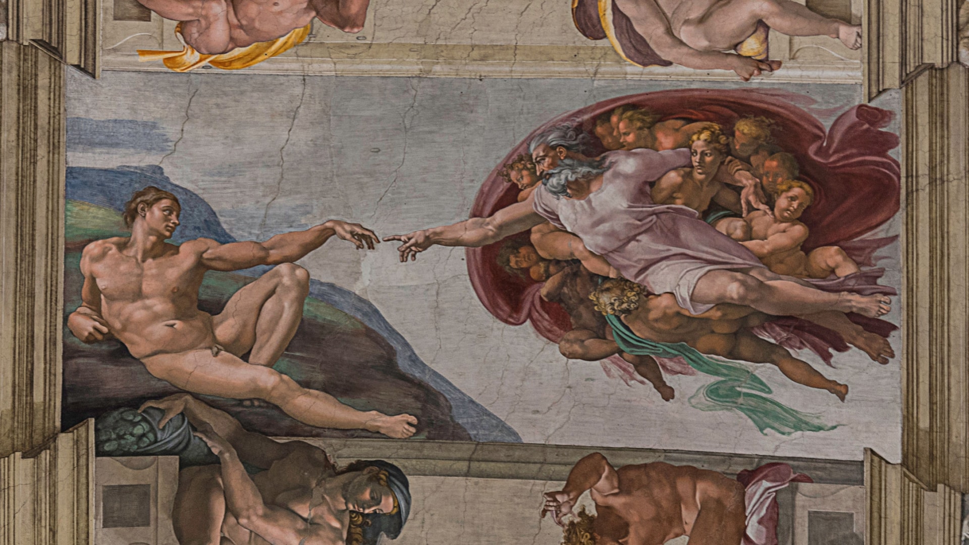 The Creation of Adam panel on the Sistine Chapel ceiling.