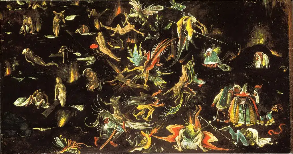 Image of one of Bosch's famous paintings, "Last Judgement."