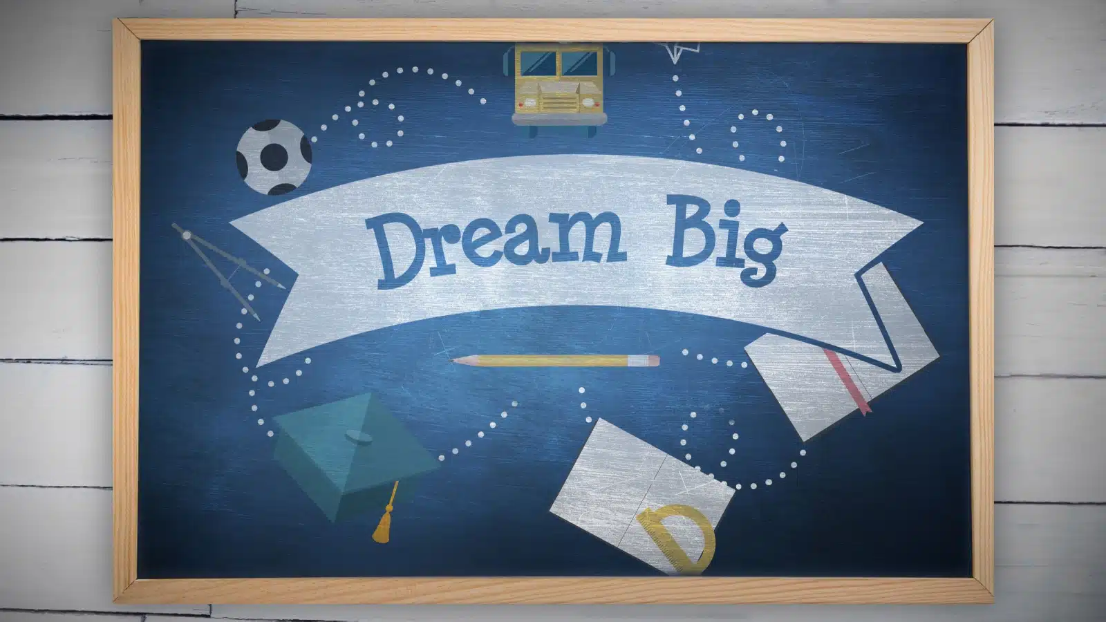 Wall decor that says "dream big".