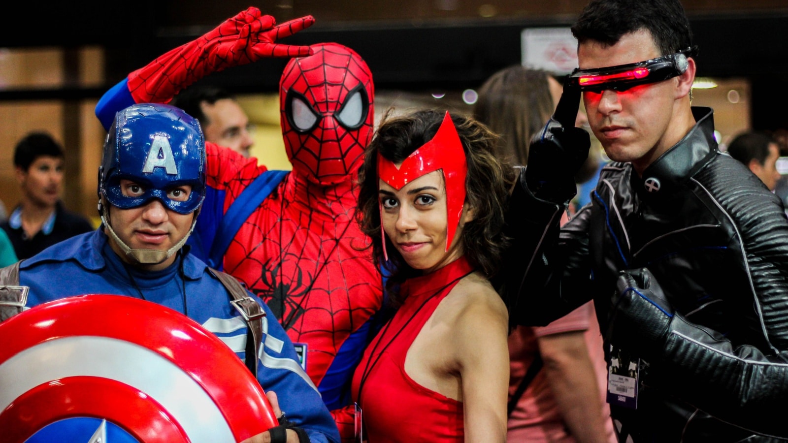 A group dressed in cosplay during the 2015 Comiccon in Brazil.