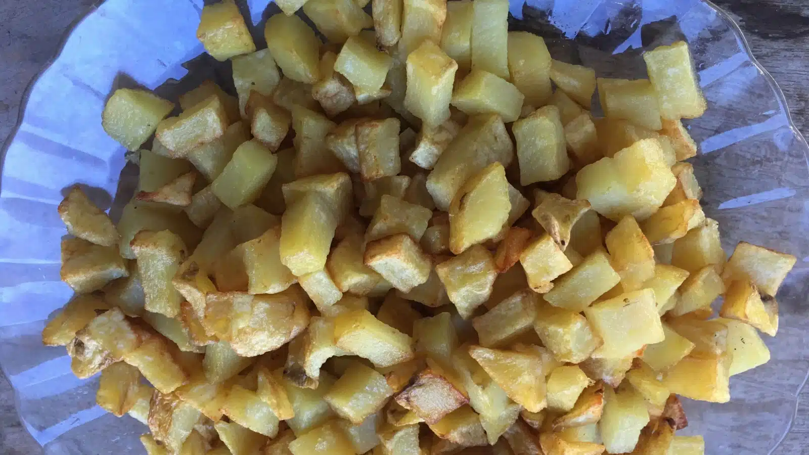 Cubed potatoes are perfect for potato tacos.