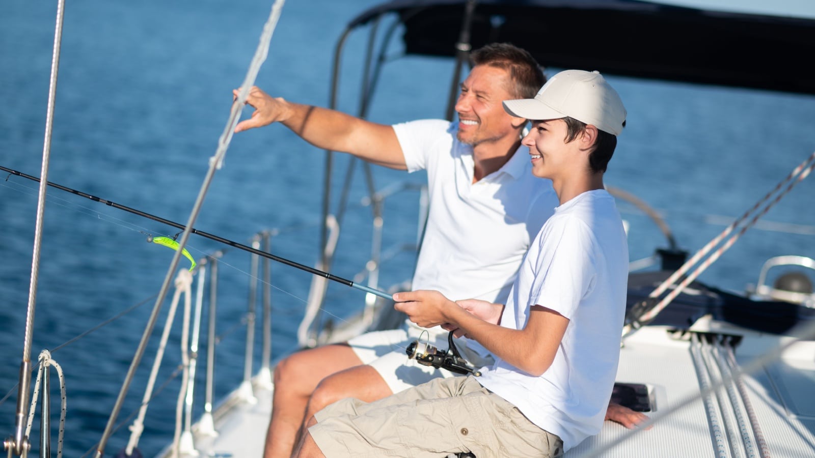 A father and son bond while on a deep sea fishing adventure.