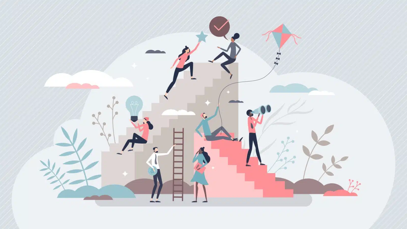 Graphic illustrating personal growth mixed with a little fun along the way.