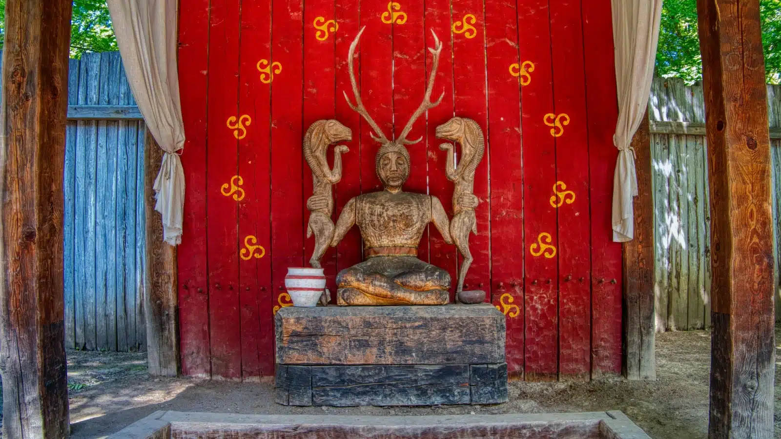 Sculpture representing a Celtic Forest God in a temple.