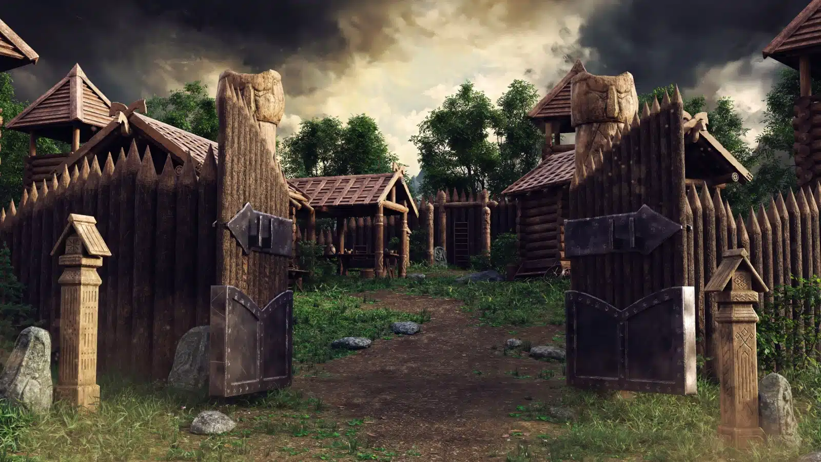 Illustration imagining what an ancient Celtic village may have looked like.