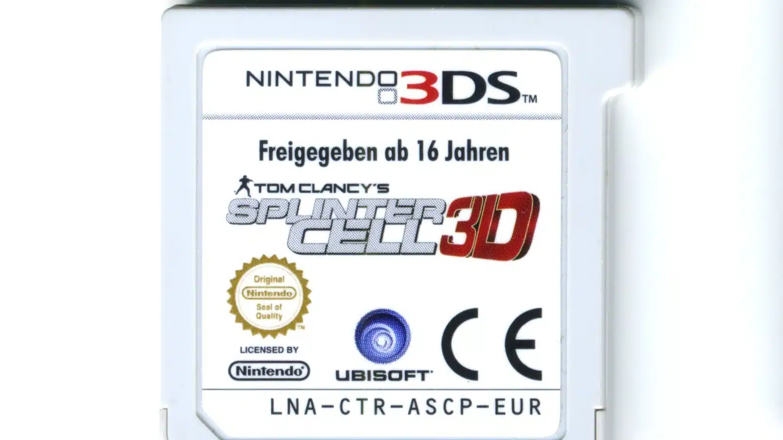 Splinter Cell game cartridge for Nintendo 3DS.
