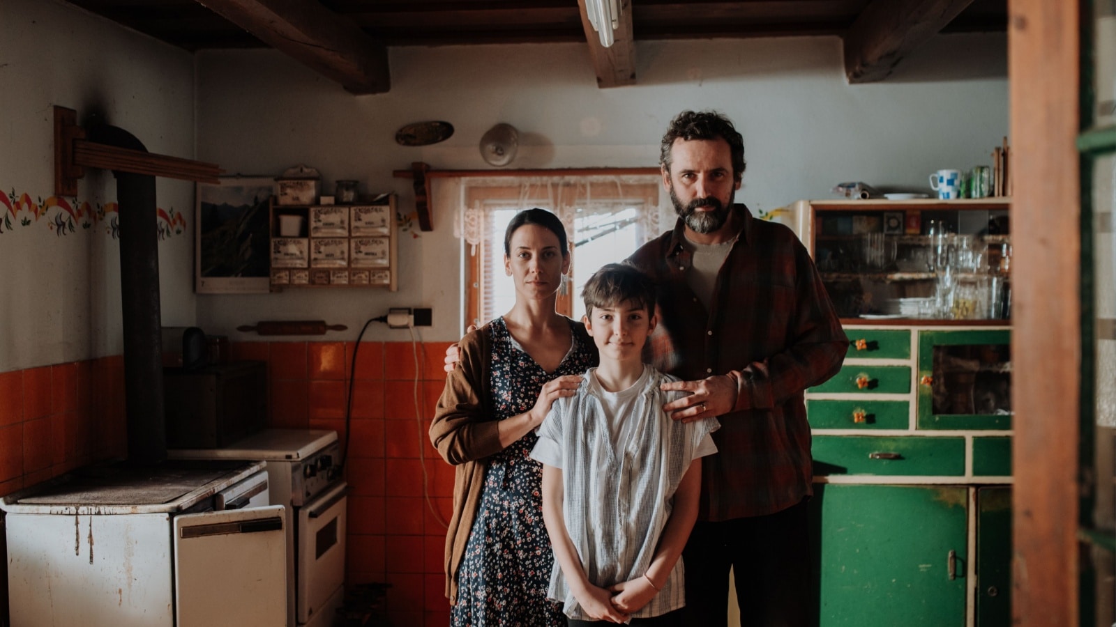 Portrait of a poor family in a humble home to represent America's poverty trap.