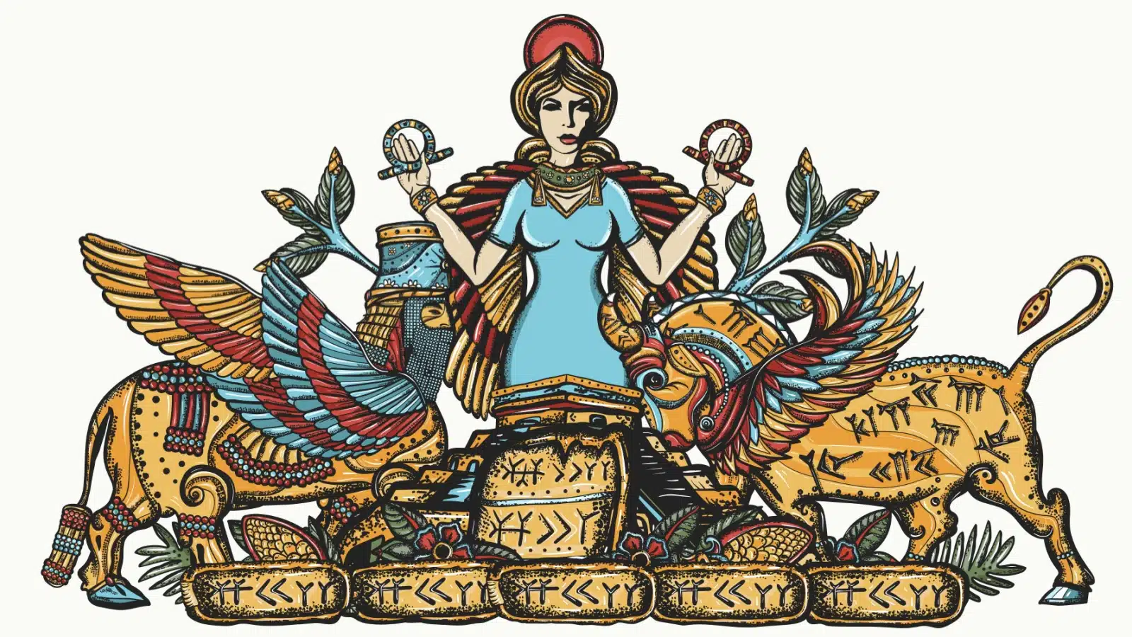Illustration of the Sumerian goddess Ishtar.