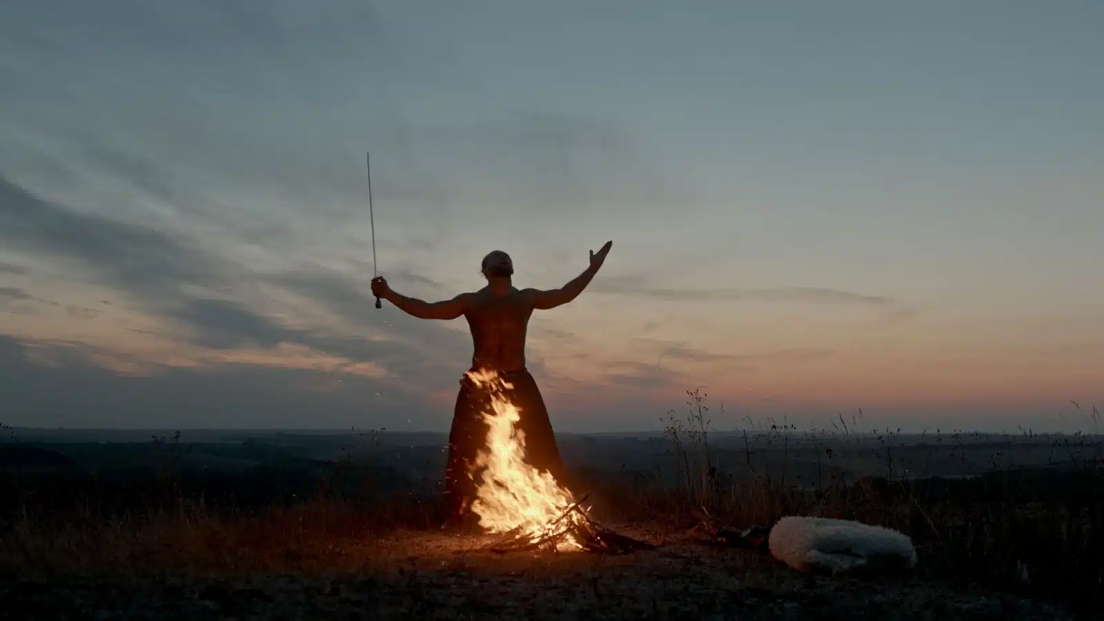 A Pagan warrior conducts a ceremony to the gods.