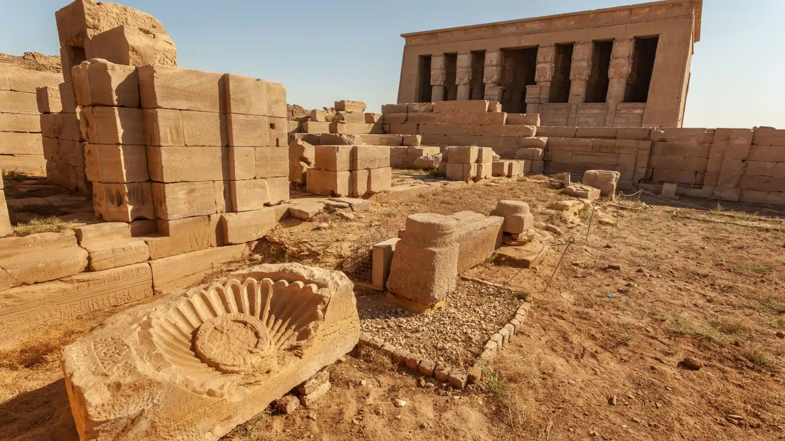 Ruins of an early Christian church near the Hathor temple in Egypt.