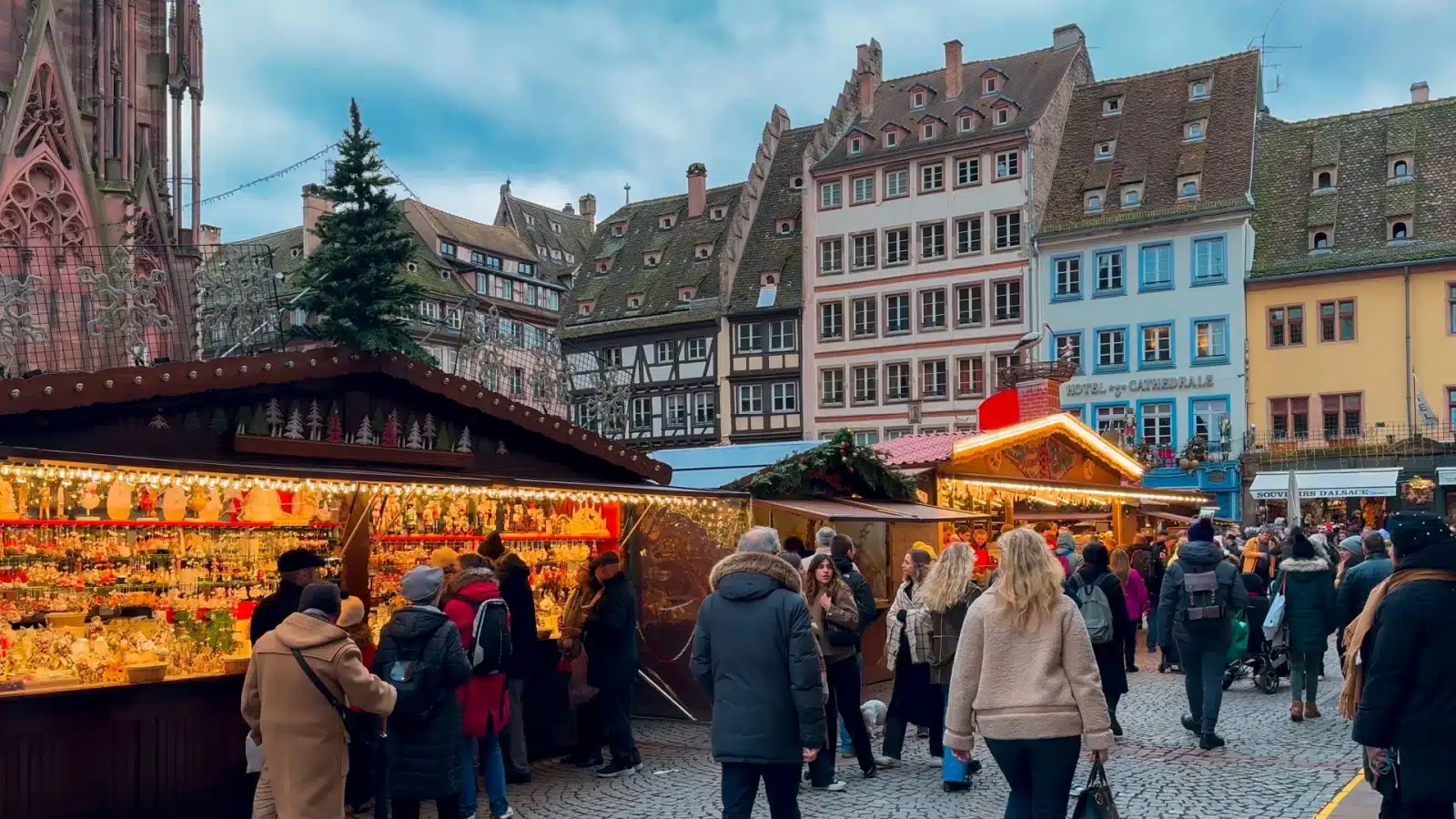 The Christmas market in Strasbourg, Alsace, France December, 2023.
