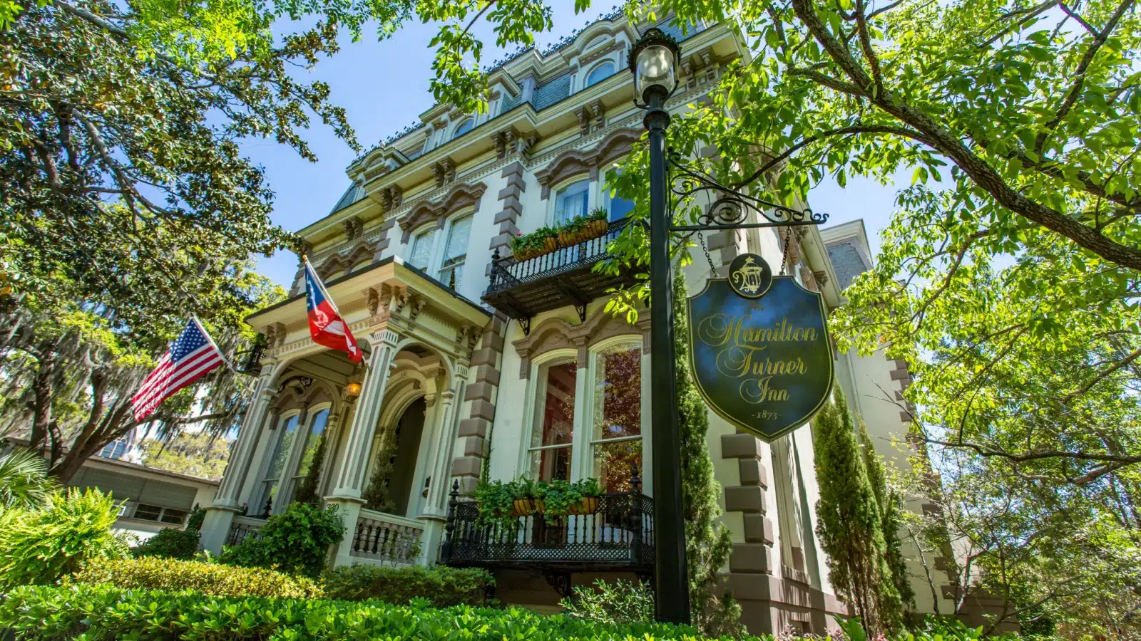 The Hamilton Inn, one of the oldest historical buildings you can stay in during your visit to Savannah.