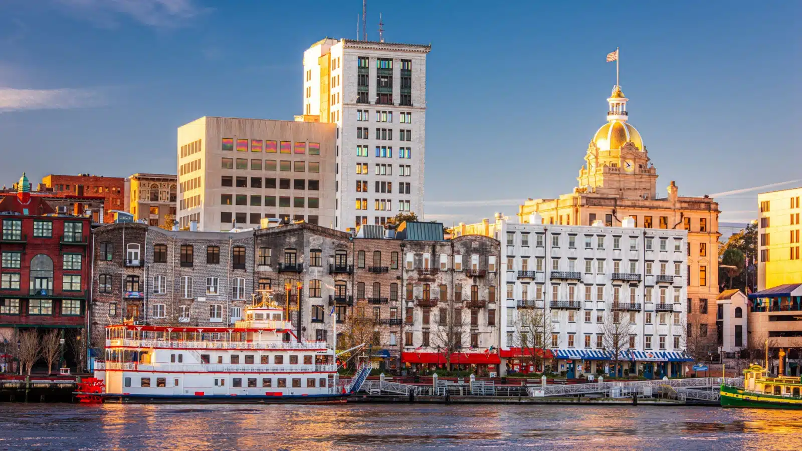 View of Savannah, Ga from the river.