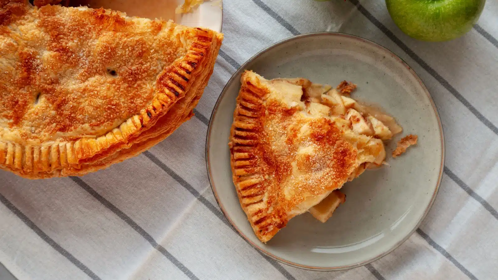 Homemade Apple pie sliced and ready to serve- the most American US Cultural Food.