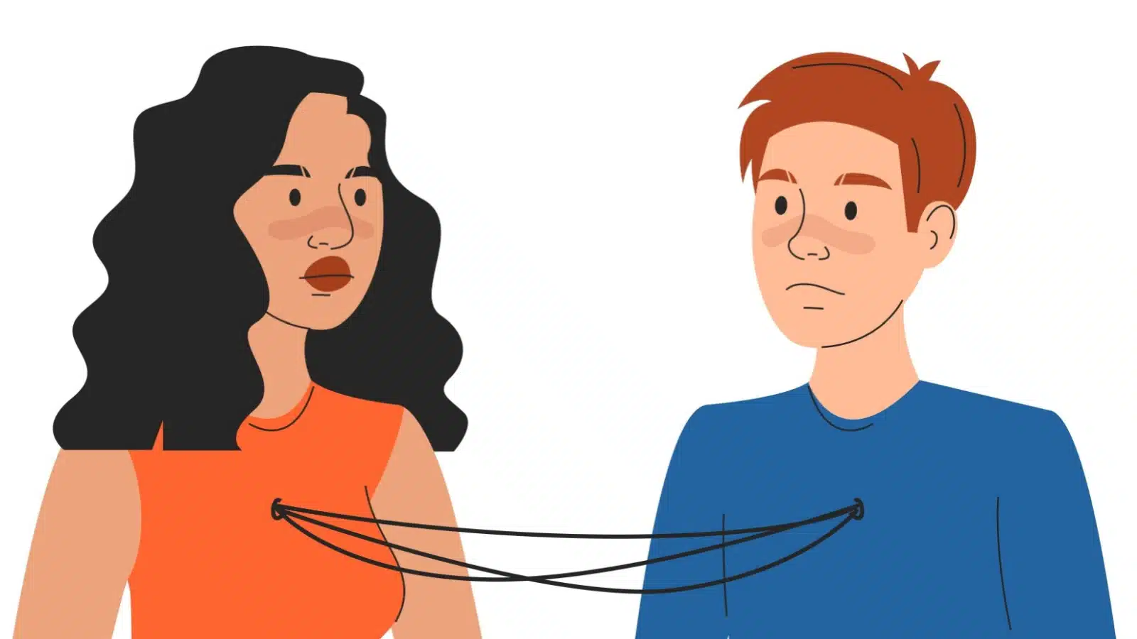 Illustration representing a codependent relationship.